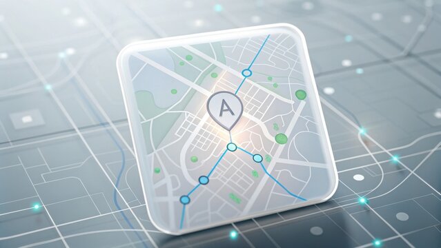 Transparent Digital Map Interface with Navigational Elements and AI
