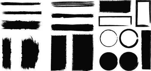 set of black and white paint brushes