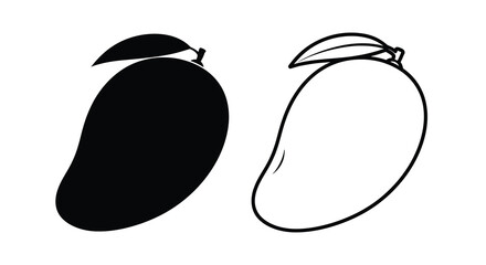 Two mangoes one solid black and one outlined a striking silhouette © MD