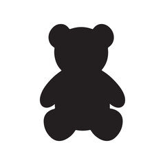 Black Teddy bear silhouette vector illustration