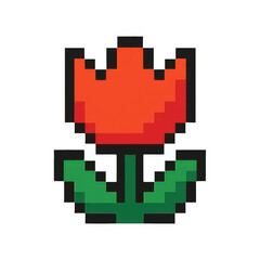 Obraz premium PNG Pixelated tulip flower design