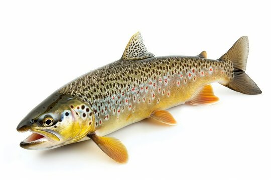A captivating image of a brown trout, showcasing its distinct features and vibrant hues. This image encapsulates the essence of aquatic life, rendering the trout in a visually appealing composition.