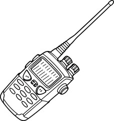 A handheld radio transceiver with antenna © kamrunnahar_munni