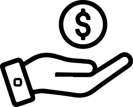 Loan concept icon representing borrowing money, financial support, credit services, and repayment planning in a clean and minimal style