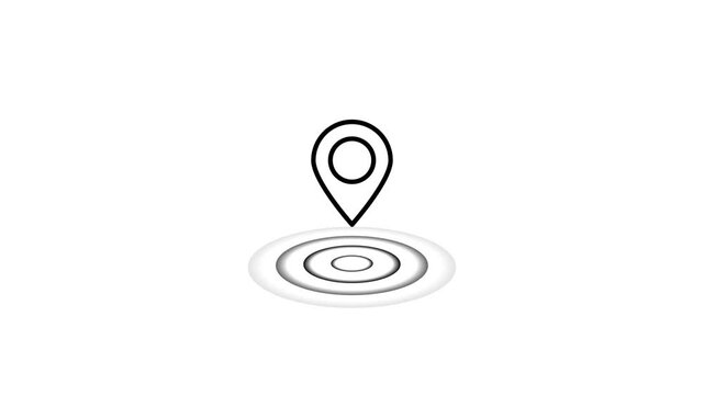 Location icon animated video, map point. 4l animation 

