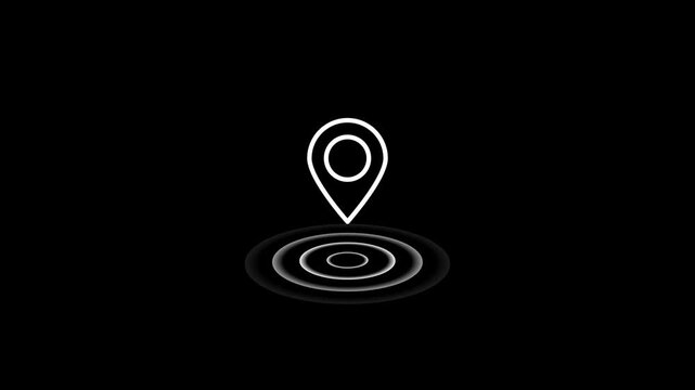 Location icon animated video, map point. 4l animation 
