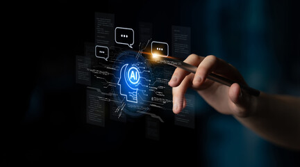 Artificial intelligence AI virtual assistant chatbot automates search and report with...