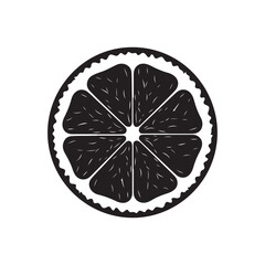 Black Orange slice silhouette vector illustration on white background