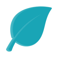 Fototapeta premium 3D Icon Teal Leaf Eco Nature Organic Green Energy Symbol Isolated High Quality Render Transparent Background