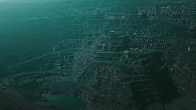 iron ore mining quarry quarry huge iron ore mining aerial photography 4K