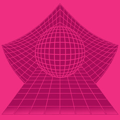 Distorted grid shapes isolated. Retrofuturistic warped mesh grid. Curved mesh abstract elements. Retro punk design element. Vector curve surface background. © Designer As HasiB
