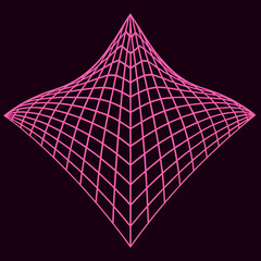 Distorted grid shapes isolated. Retrofuturistic warped mesh grid. Curved mesh abstract elements. Retro punk design element. Vector curve surface background. © Designer As HasiB