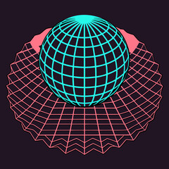 Distorted grid shapes isolated. Retrofuturistic warped mesh grid. Curved mesh abstract elements. Retro punk design element. Vector curve surface background. © Designer As HasiB