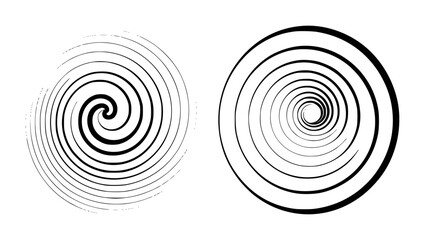 Fototapeta premium Black Swirl Spirals Abstract White Background