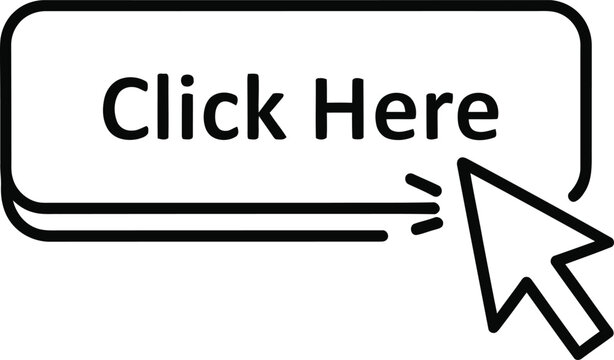 Simple graphic of a computer mouse cursor clicking a button with the text click here