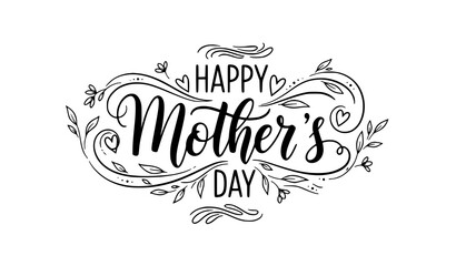 Obraz premium Handmade Happy Mother’s Day calligraphy vector illustration