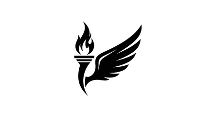 Obraz premium Winged Torch Symbol of Freedom and Enlightenment.