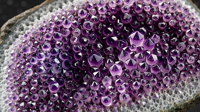 mesmerizing amethyst crystals closeup: texture, facets, and purple hues | nature, geology, beauty, healing, science theme