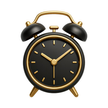 PNG Classic black alarm clock illustration.