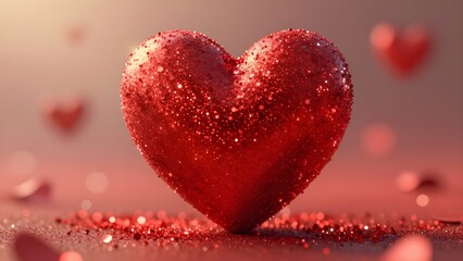 Fototapeta premium Red heart with glitter