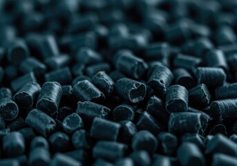 Fototapeta premium Detailed macro view of perfectly clean plastic resin pellets ready for manufacturing new sustainable materials and products ,innovation ,sustainable ,science
