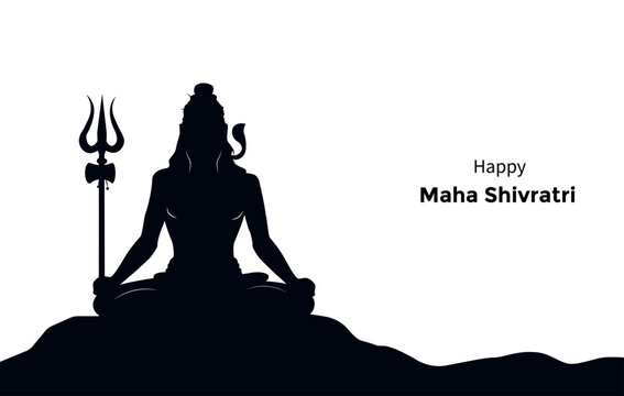 Happy Maha Shivratri Minimal Lord Shiva Silhouette Background