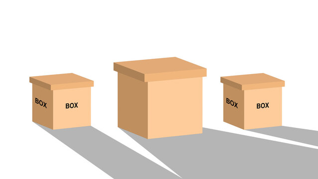 3 bundel 3d nice paper cline box on transparent background images 4k template design
