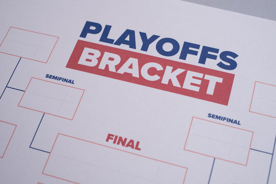 Blank Playoffs Bracket Template for Sports Tournament with Semifinal and Final Rounds