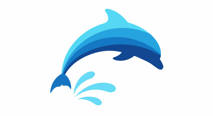 Fototapeta premium A dolphin jumping out of the water, showcasing its sleek body and playful nature in a dynamic illustration