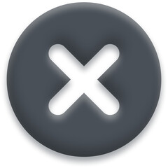 Obraz premium 3D Glossy Red Cross Mark Icon for Rejected Status, Error, Delete, and Negative Validation Symbols