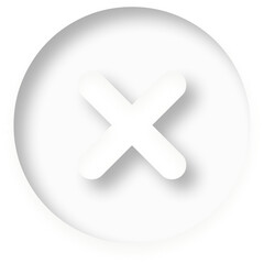 Fototapeta premium 3D Glossy Red Cross Mark Icon for Rejected Status, Error, Delete, and Negative Validation Symbols