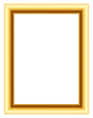 Obraz premium Golden rectangular picture frame border for luxury design, elegant photo placeholder frame, classic decorative gold outline