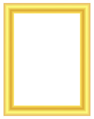 Obraz premium Soft golden rectangular frame border for elegant designs, glowing luxury photo placeholder, decorative outline frame