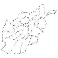 Obraz premium A map of afghanistan with provinces outlined Vector