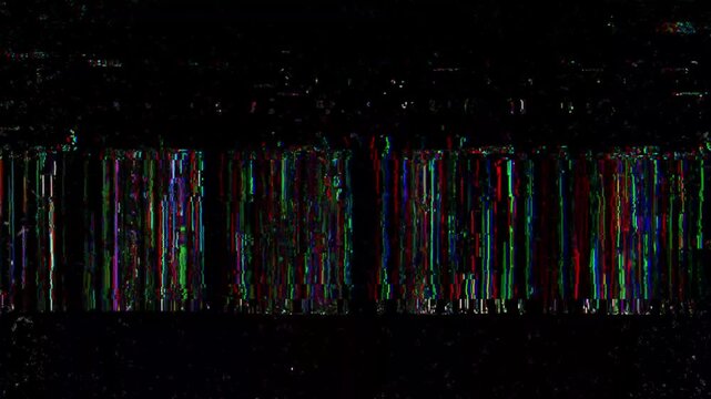 Dark Digital Data Glitch Background with Vertical RGB Pixel Sorting, Signal Dropouts and Cyberpunk Tech Interference Overlay Loop