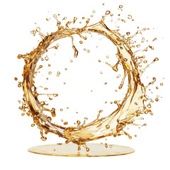 Gold Christmas Wreath Ornament Display isolated on a transparent background