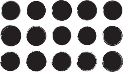Hand drawn black oval shapes illustration