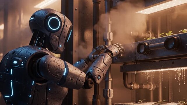 Robotic Assistant Exploring Industrial Machinery in Damp Laboratory Environment