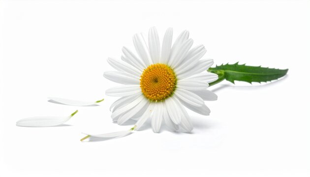 Round floral app icon - Modern chamomile symbol for UI/UX design. withe daisy 