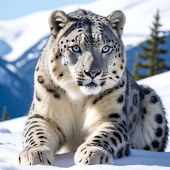 Fototapeta premium Hybrid animal between bear and snow leopard.