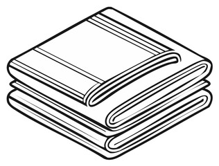 Isometric illustration of neatly folded towels in a stack for household linen or bathroom decor.