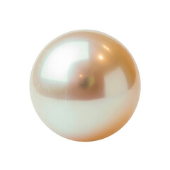 Large white pearl shiny isolated on a transparent background