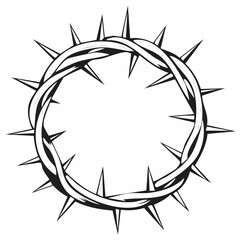 Obraz premium Illustration of a crown of thorns, a symbol of suffering and redemption