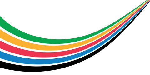 Obraz premium Five Color Lines Dynamic Design Colorful modern illustration