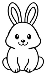 Obraz premium Cartoon illustration of a cute bunny rabbit