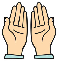 Fototapeta premium Two open hands facing forward with palms open in a gesture of giving or receiving