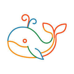 Obraz premium PNG Colorful abstract whale illustration.