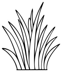 Fototapeta premium Stylized illustration of green grass blades reaching upwards in a simple line art design.