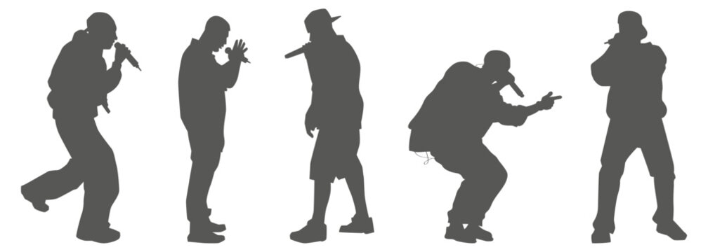 Hip hop rapper performance silhouette set