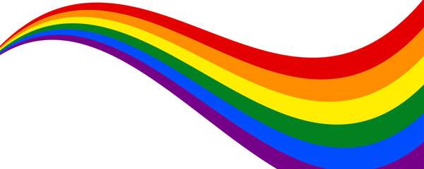 Obraz premium Wavy striped shape with LGBT Rainbow flag colors.Vector illustration.